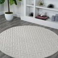 thumbnail image 1 of JONATHAN Y IBIZA 5' Round Area Rug, Portmany Neutral Diamond Trellis - Ivory, IBZ104D-5R, 1 of 8