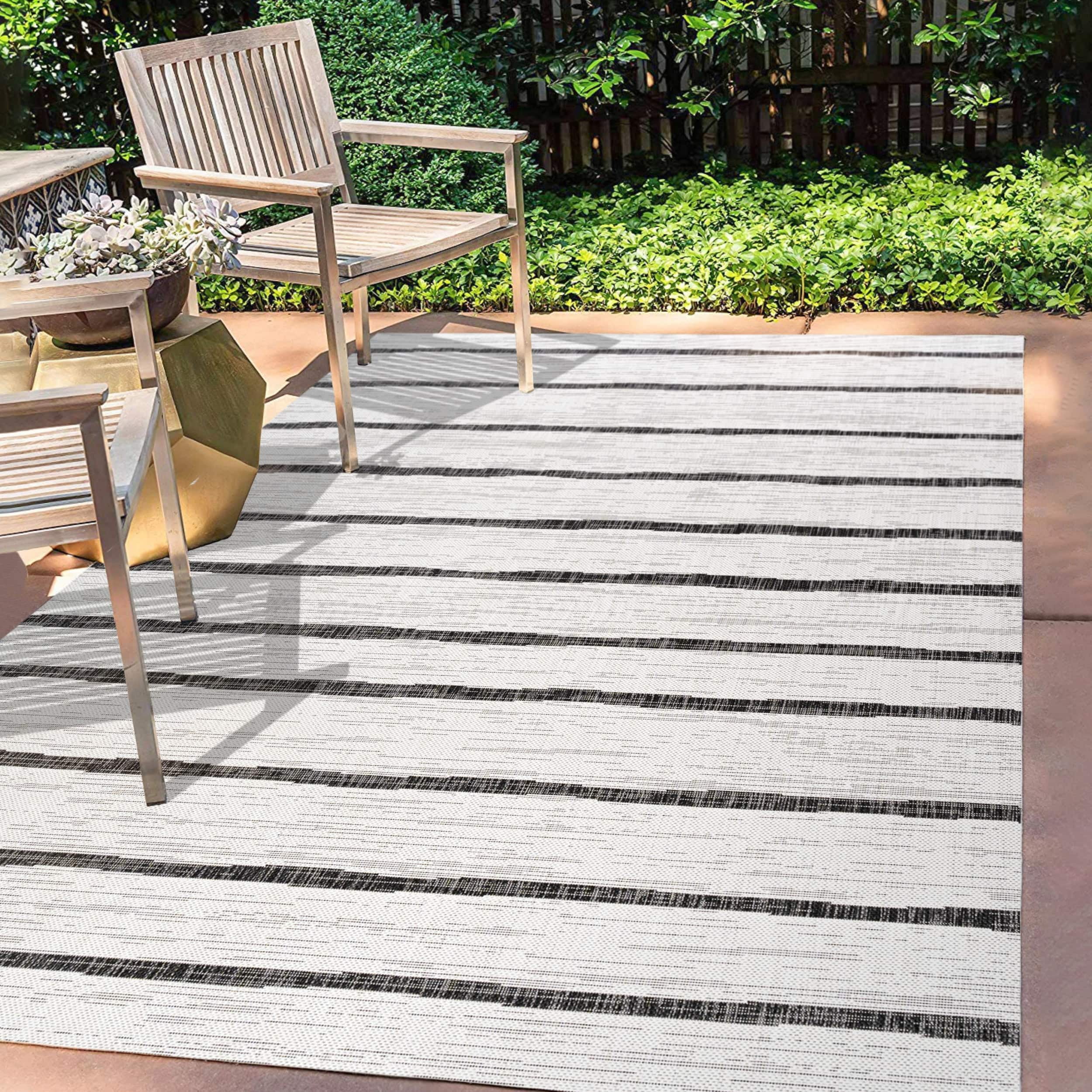 JONATHAN Y JONATHAN Y Andratx Berber Stripe Indoor/Outdoor Area Rug 5 X ...