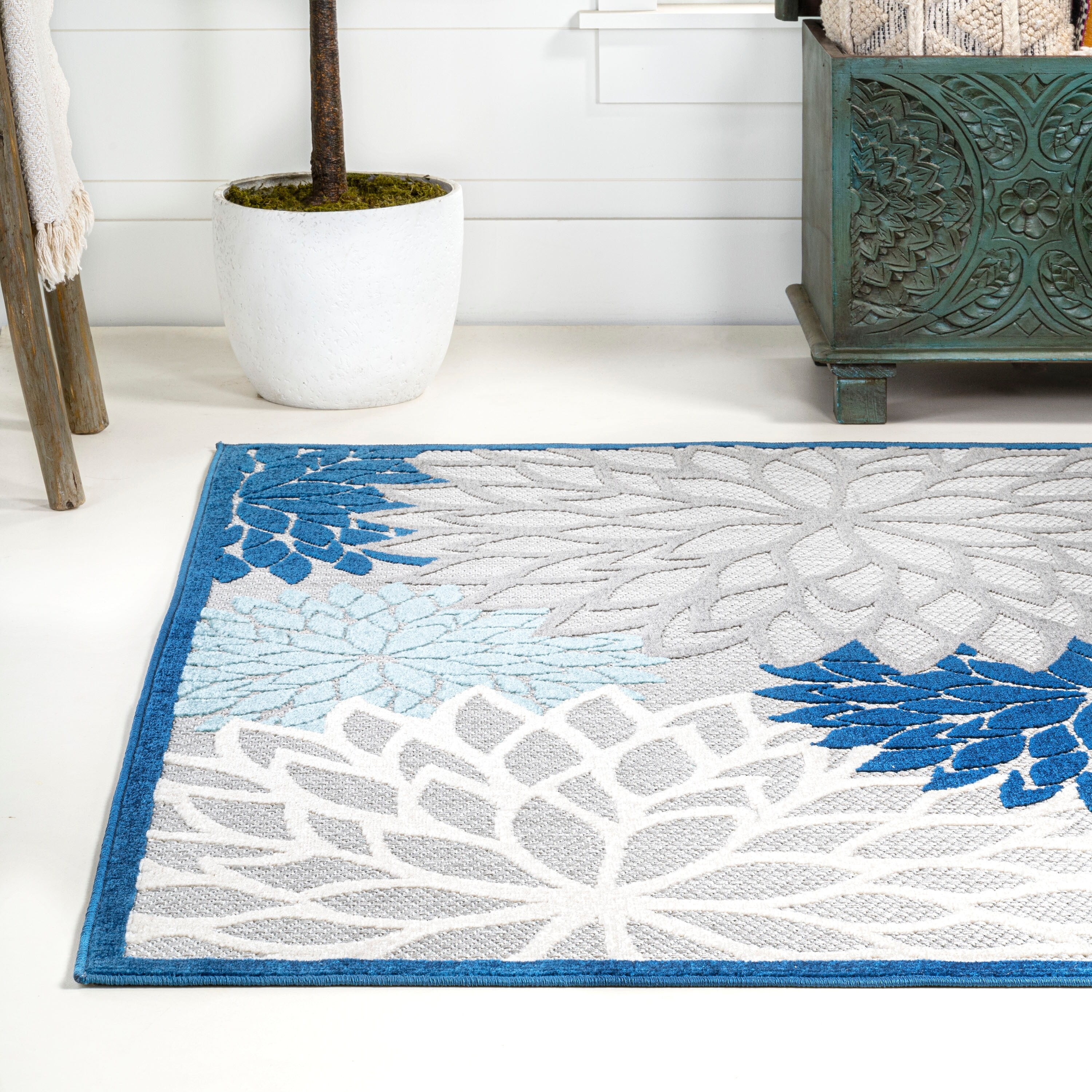 JONATHAN Y JONATHAN Y Atrani Floral Indoor/Outdoor Area Rug 3 X 5