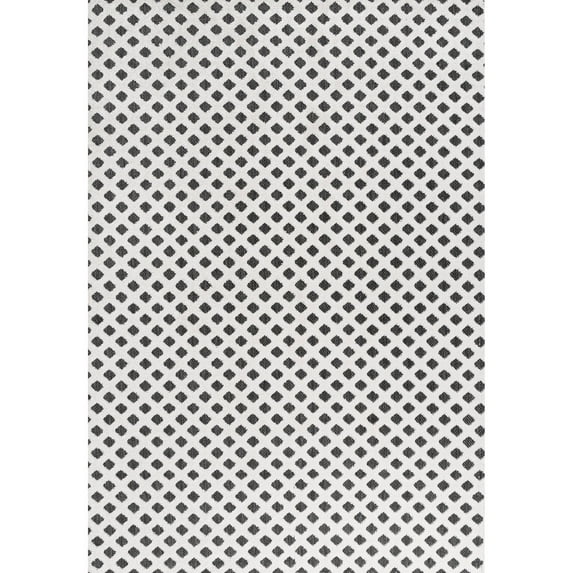 JONATHAN Y JONATHAN Y Citta High-Low Pile Mini-Diamond Trellis Indoor/Outdoor Area Rug 3 X 5 - White/Black