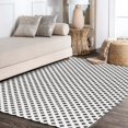 thumbnail image 1 of JONATHAN Y JONATHAN  Y Citta High-Low Pile Mini-Diamond Trellis Indoor/Outdoor Area Rug 8 X 10 - White/Black, 1 of 5
