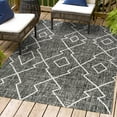 thumbnail image 1 of JONATHAN Y JONATHAN  Y Derya Tribal Diamond Trellis Indoor/Outdoor Area Rug 3 X 5 - Black/Ivory, 1 of 5