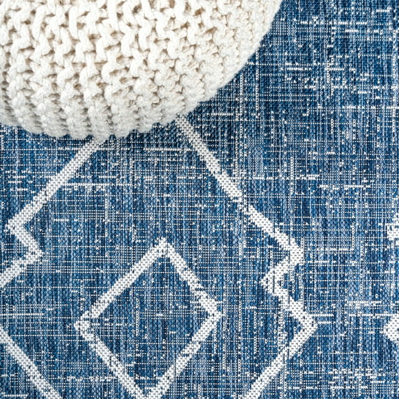 JONATHAN Y JONATHAN Y Derya Tribal Diamond Trellis Indoor/Outdoor Area Rug 8 X 10 - Blue/Ivory