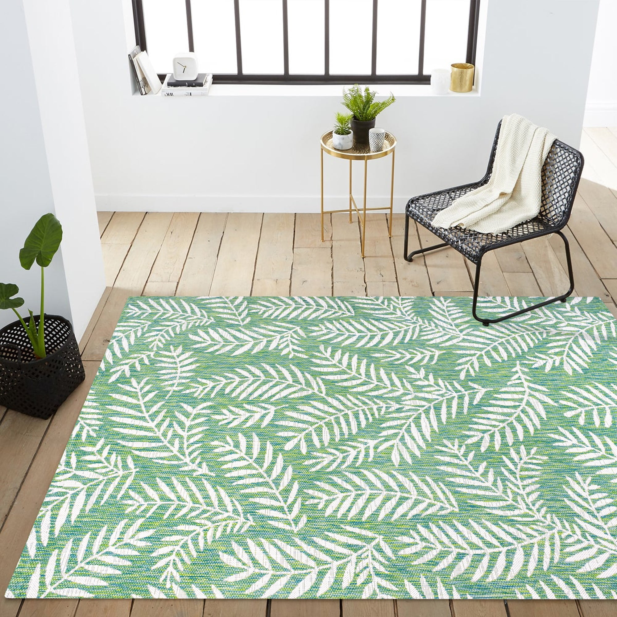 JONATHAN Y JONATHAN Y Galon Palm Frond Indoor/Outdoor Area Rug 3 X 5 ...