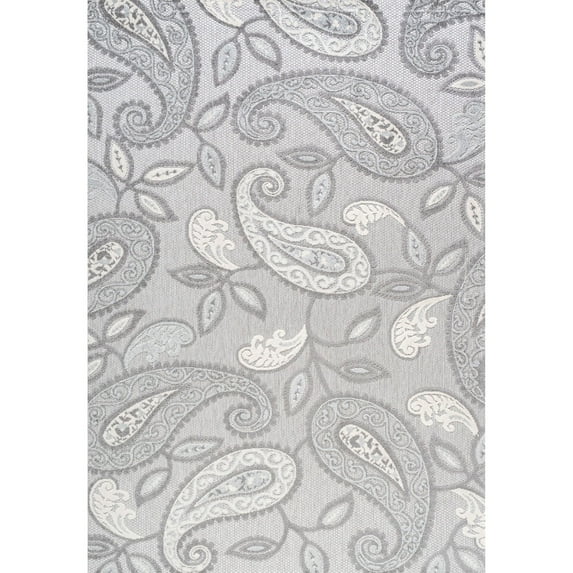 JONATHAN Y JONATHAN Y Gordes Paisley High-Low Indoor/Outdoor Area Rug 5 X 8 - Light Gray/Ivory