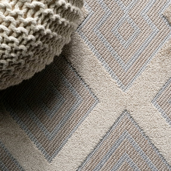 JONATHAN Y JONATHAN Y Haze High-Low Pile Ogee Trellis Tone-on-Tone Indoor/Outdoor Area Rug 2 X 10