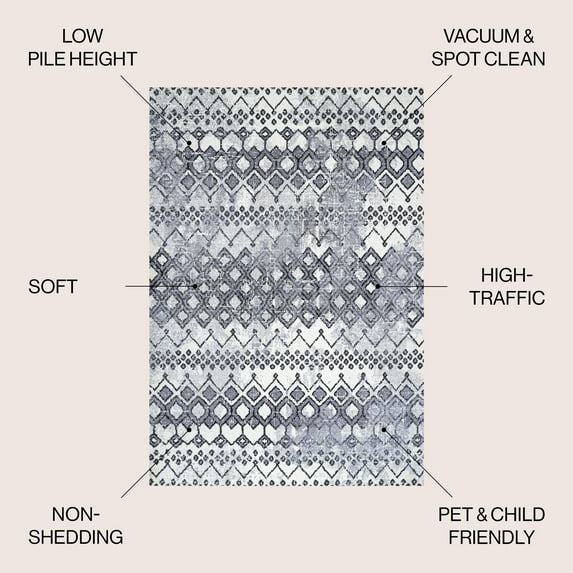 JONATHAN Y JONATHAN Y Iften Moroccan Geometric Distressed Area Rug 8 X 10