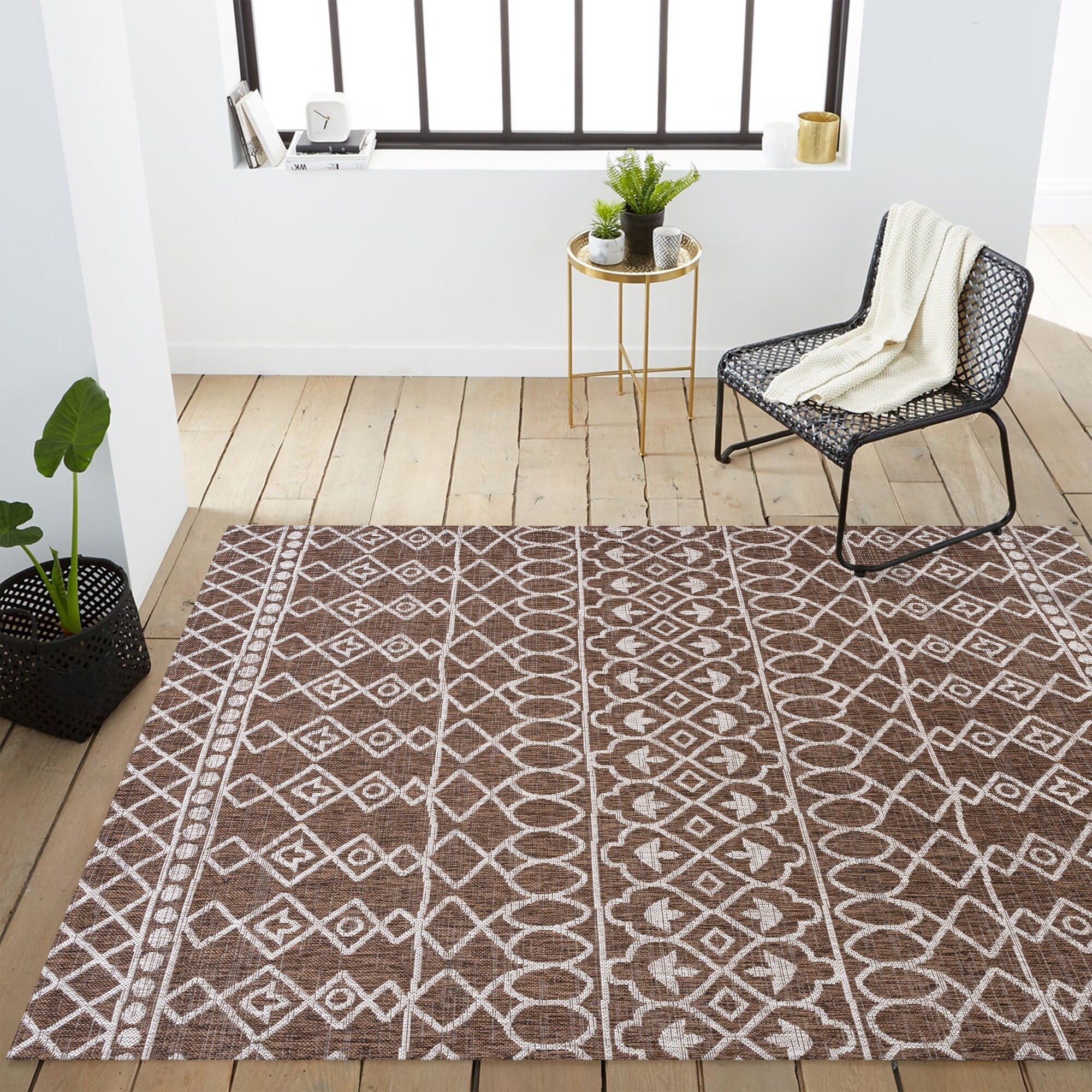 JONATHAN Y JONATHAN Y Nokat Tribal Bohemian Indoor/Outdoor Area Rug 4 X ...