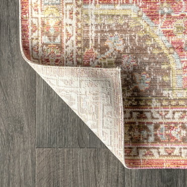 JONATHAN Y JONATHAN  Y Portmany Modern Boho Vintage Medallion Area Rug 2 X 8 - Brown/Pink