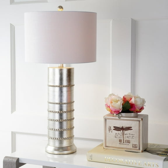 JONATHAN Y Evelyn 31" Resin LED Table Lamp, Silver, JYL1012A