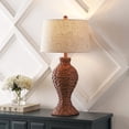 thumbnail image 1 of JONATHAN Y Elicia 31" Coastal Cottage Water Hyacinth Weave LED Table Lamp, Dark Brown, JYL1015B, 1 of 7