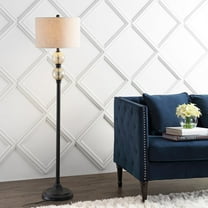 JONATHAN Y January 60" Glass/Metal LED Floor Lamp, Mercury Glass/Oil Rubbed Bronze, JYL1016A