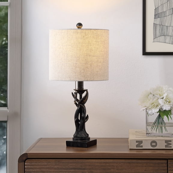 JONATHAN Y Gaston 20.5" Resin Mini LED Table Lamp, Antique Black, JYL1031B