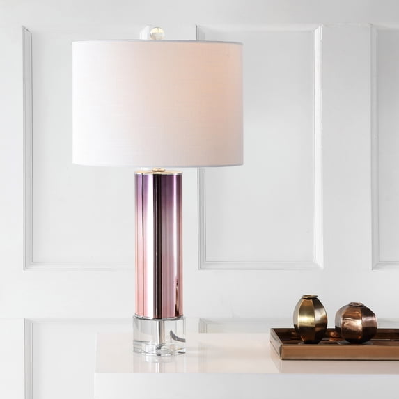 JONATHAN Y Edward 27" Glass /Crystal LED Table Lamp, Rose Gold, JYL1069B