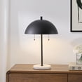 thumbnail image 1 of JONATHAN Y Ella 20.7" Dome Metal with Marble Base LED Table Lamp, Black/White, JYL1071B, 1 of 8