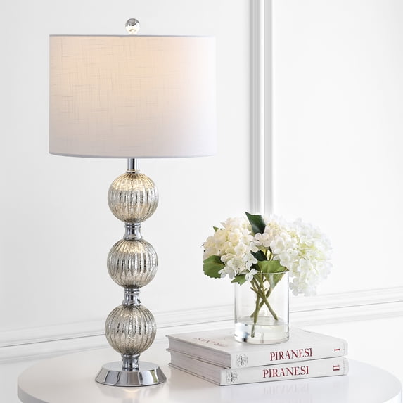 JONATHAN Y Rita 30.5" Silvered Orbs Glass/Metal LED Table Lamp, JYL1098A