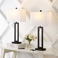 thumbnail image 1 of JONATHAN Y Sabrina 28.5" Vintage Industrial Iron LED Table Lamp with Pull-Chain and USB Charging Port, Black (Set of 2), JYL1126C-SET2, 1 of 10