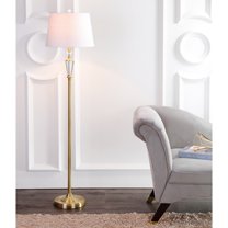 JONATHAN Y Harper 61" Crystal / Metal LED Floor Lamp, Brass Gold/Clear, JYL2029A