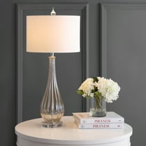 JONATHAN Y Dew Drop 32.75" Glass/Crystal LED Table Lamp, Champagne, JYL2070A