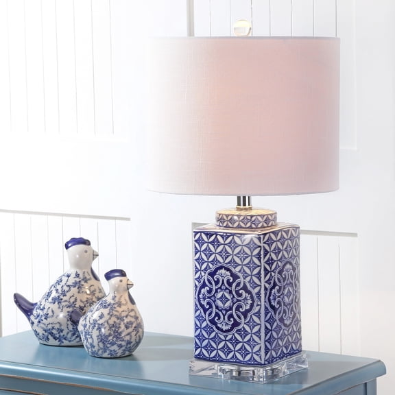 JONATHAN Y Choi 23" Chinoiserie LED Table Lamp, Blue/White, JYL3006A