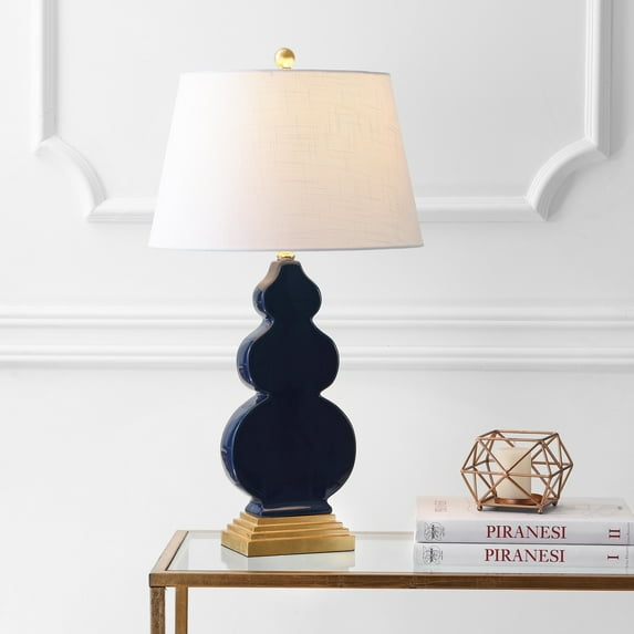 JONATHAN Y Carter 29" Ceramic/Resin LED Table Lamp, Navy/Gold, JYL3018A
