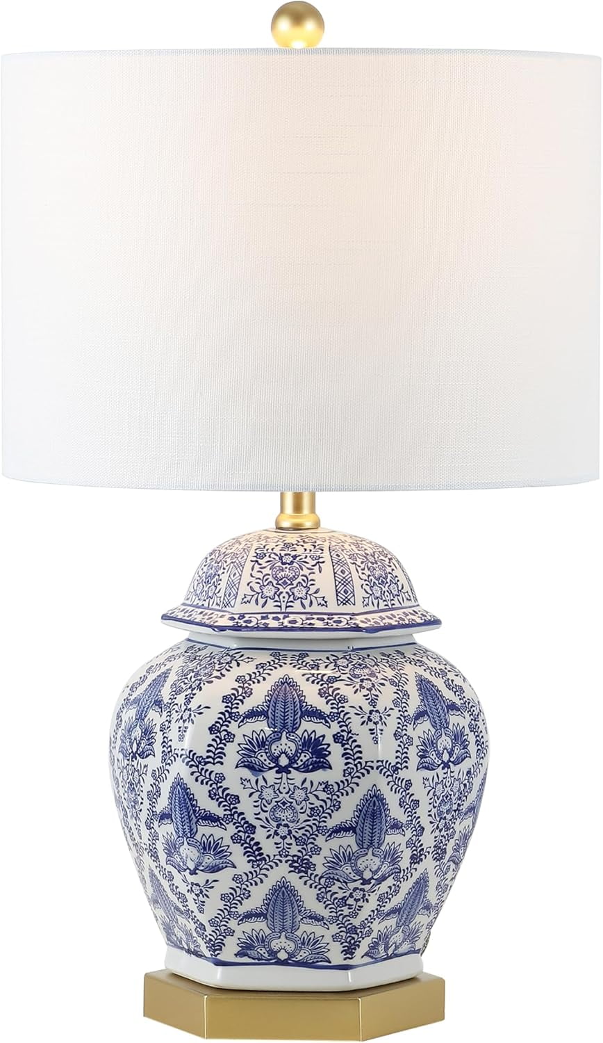 Gretchen 25" Blue and White Ceramic Ginger Jar Table Lamp