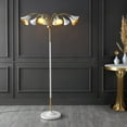 thumbnail image 1 of JONATHAN Y Vivian 61" 10-Light Mid-Century Modern Iron Medusa Multi Head LED Floor Lamp, White/Brass Gold, 1 of 10