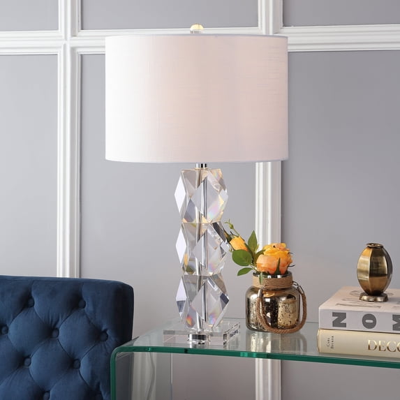 JONATHAN Y Sofia 26" Crystal LED Table Lamp, Clear, JYL5012A