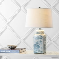 JONATHAN Y Audrey 24.5" Chinoiserie LED Table Lamp, Blue/White, JYL5052A