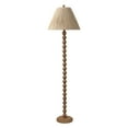 thumbnail image 1 of JONATHAN Y Wren 61.5" Modern Rustic Bobbin Pleated Paper Shade/Resin LED Floor Lamp, Brown Wood Finish/Light Brown, JYL5400A, 1 of 5