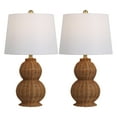 thumbnail image 1 of JONATHAN Y Millie 23" Modern Coastal Woven Rattan Gourd LED Table Lamp, Dark Brown (Set of 2), JYL5704A-SET2, 1 of 5