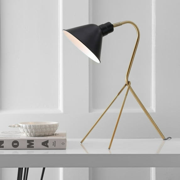 JONATHAN Y Mae 20.25" Brass LED Task Lamp, Brass Gold/Black, JYL6001A