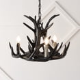 thumbnail image 1 of JONATHAN Y Nelle 18" Adjustable Resin Antler 3-Light Dimmable LED Chandelier, Black, JYL6304B, 1 of 10