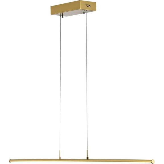 JONATHAN Y JYL7023C Conley 39.5" Adjustable Integrated LED Metal Linear Pendant, Brass Gold for Kitchen, Dining Room, Living Room