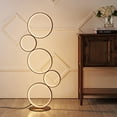 thumbnail image 1 of JONATHAN Y Pluto Stacked Circles 45" 5-Light Contemporary Modern Iron/Aluminum Integrated LED Floor Lamp, Black, JYL7103A, 1 of 6