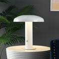 thumbnail image 1 of JONATHAN Y Suillius 11" Contemporary Bohemian Rechargeable/Cordless Iron Integrated Portable LED Mushroom Table Lamp, White, JYL7114B, 1 of 7