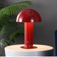thumbnail image 1 of JONATHAN Y Boletus 10.75" Contemporary Bohemian Rechargeable/Cordless Iron Dimmable Integrated LED Mushroom Table Lamp, Red, JYL7115G, 1 of 6