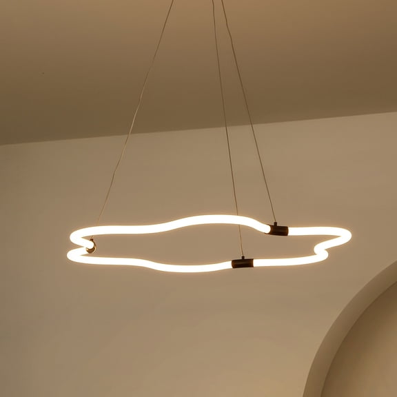 JONATHAN Y Nuvola 31.5" Contemporary Minimalist Metal/Acrylic Adjustable Dimmable Cloud Integrated LED Chandelier, Black, JYL7143B