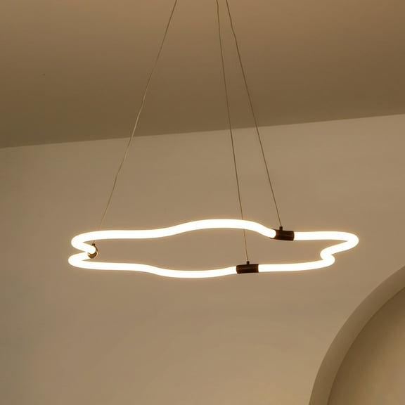 JONATHAN Y Nuvola 31.5" Contemporary Minimalist Metal/Acrylic Adjustable Dimmable Cloud Integrated LED Chandelier, Black, JYL7143B