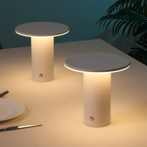 JONATHAN Y Gio 7.5" Modern Minimalist Column Rechargeable/Cordless Dimmable Integrated LED Table Lamp with Touch Sensor, White (Set of 2), JYL7158A-SET2