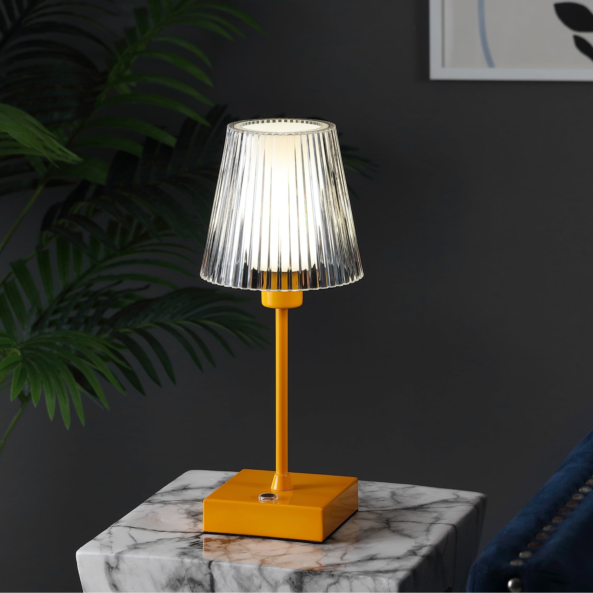 Oscar 12.5" Orange Cordless Iron and Acrylic LED Table Lamp