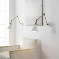thumbnail image 1 of JONATHAN Y Rover 7" Classic Industrial Metal Adjustable Arm LED Wall Sconce, White/Brass Gold (Set of 2), 1 of 6