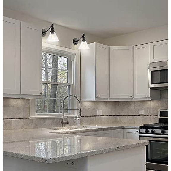 JONATHAN Y JYL7575A Cowie 8" Classic Industrial Iron/Glass Adjustable LED Contemporary Wall Sconce 2700K 4W Bulb for Entryway Lobby Kitchen Bathroom Bedroom Living Room, 1 Light, O