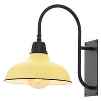 JONATHAN Y Stanley 12.25" 1-Light Farmhouse Industrial Indoor/Outdoor Iron LED Gooseneck Arm Outdoor Sconce, Matte Yellow