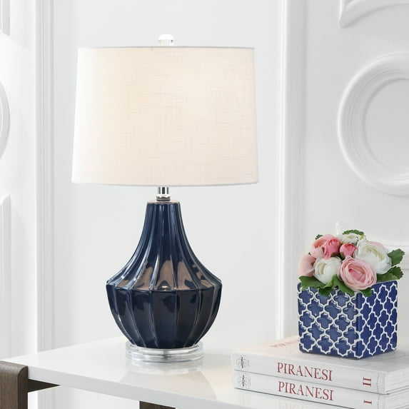 JONATHAN Y Tate 24.5" Ceramic LED Table Lamp, Navy, JYL8018A
