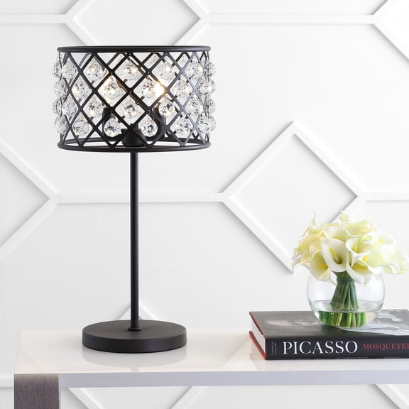 JONATHAN Y Gabrielle 22.5" Metal/Crystal LED Table Lamp, Oil Rubbed Bronze, JYL9022A
