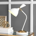 thumbnail image 1 of JONATHAN Y Albert 21.5" Iron Retro Mid-Century LED Table Lamp, White/Gold, JYL9065B, 1 of 5