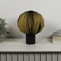 JONATHAN Y JYL9103A Quincy 11" Modern Minimalist Paper Pleated Orb Accent LED Table Lamp, Black