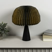 JONATHAN Y JYL9106A Sylvie 16" Modern Minimalist Paper Pleated Shade Mushroom Accent LED Table Lamp, Black