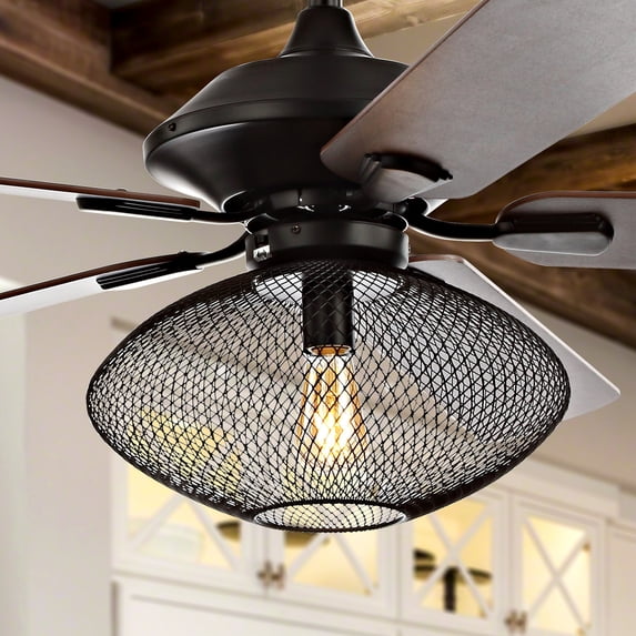 JONATHAN Y Clift 52" 1-Light Mid-century LED Ceiling Fan With Remote, Oil Rubbed Bronze